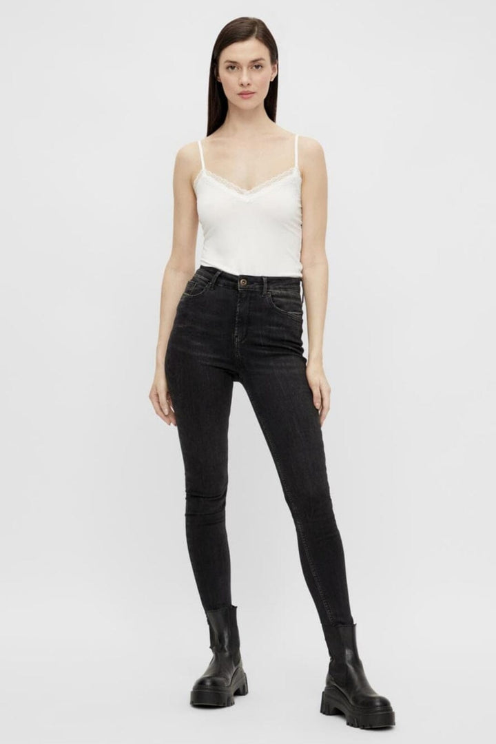 Pieces - Pckate Lace Singlet - 2890851 Cloud Dancer Toppe