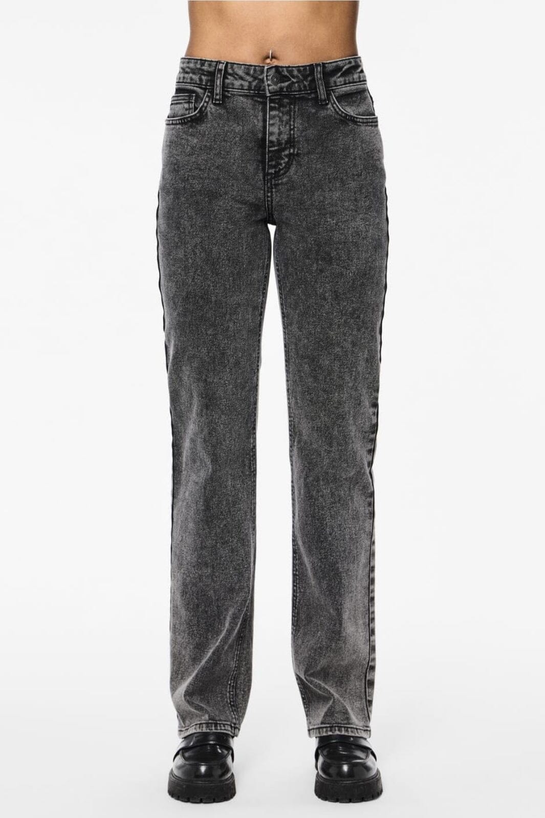 Pieces - Pckelly Straight Jeans Dg202 - 4542238 Dark Grey Denim Jeans