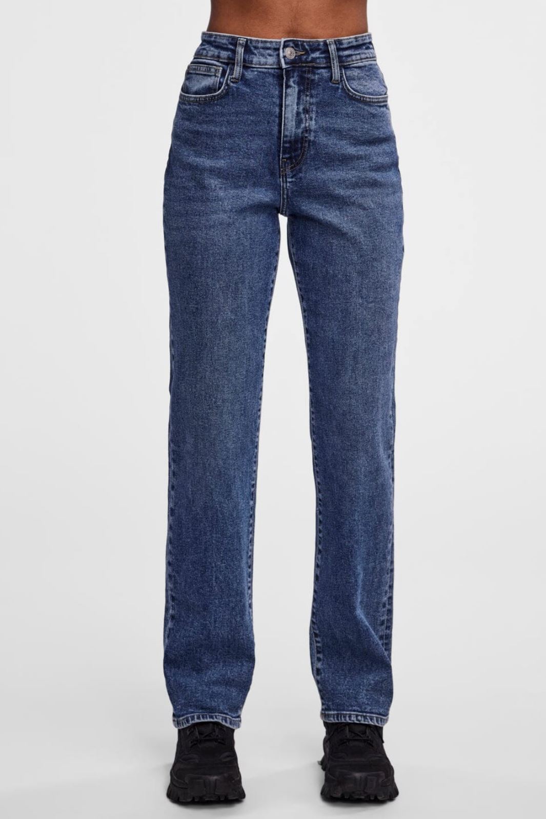 Pieces - Pckelly Straight Jeans Mb402 - 4421713 Medium Blue Denim Jeans