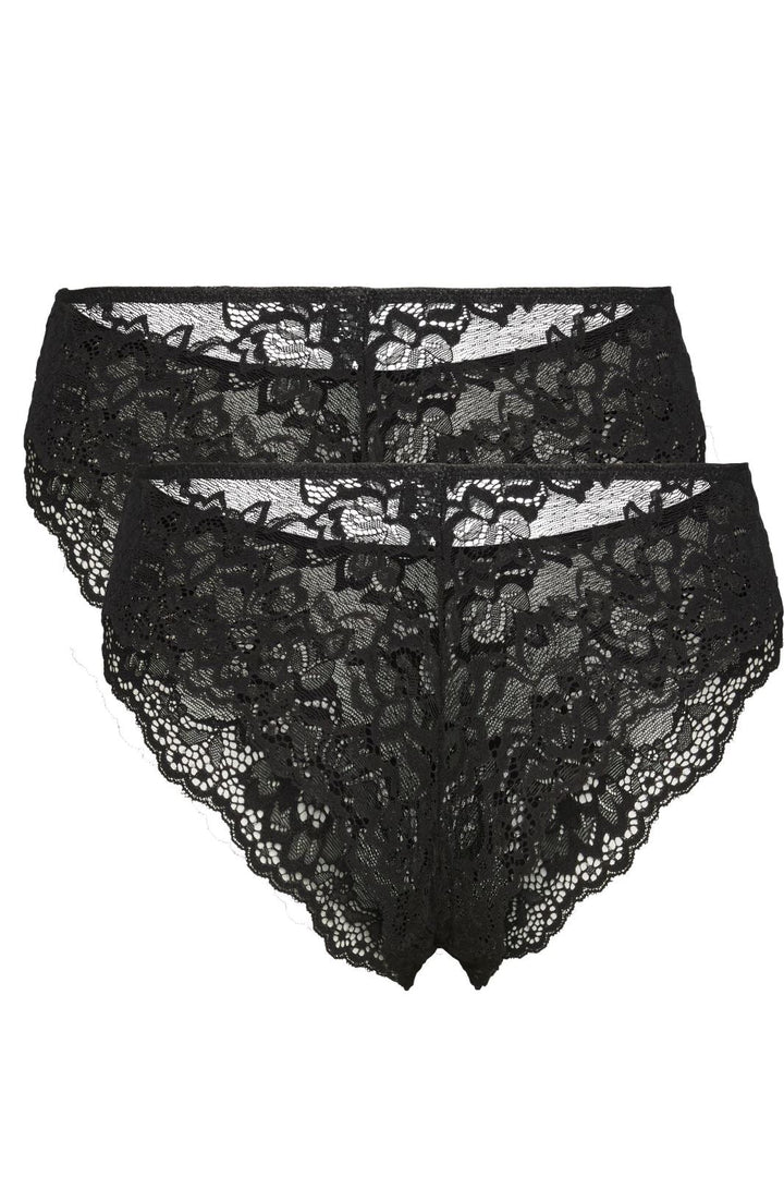 Pieces - Pclina Lace Wide Brief 2-Pack - 4287162 Black 2-PACK