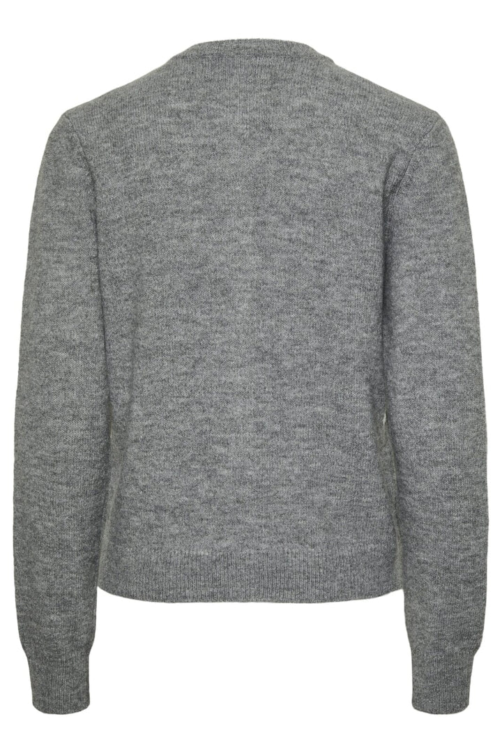 Pieces - Pcmalou Ls Knit Cardigan - 4635852 Medium Grey Melange