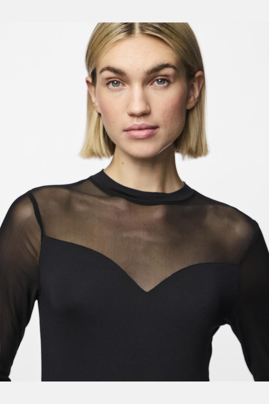 Pieces - Pcmilly Ls Mesh Bodystocking - 4551391 Black