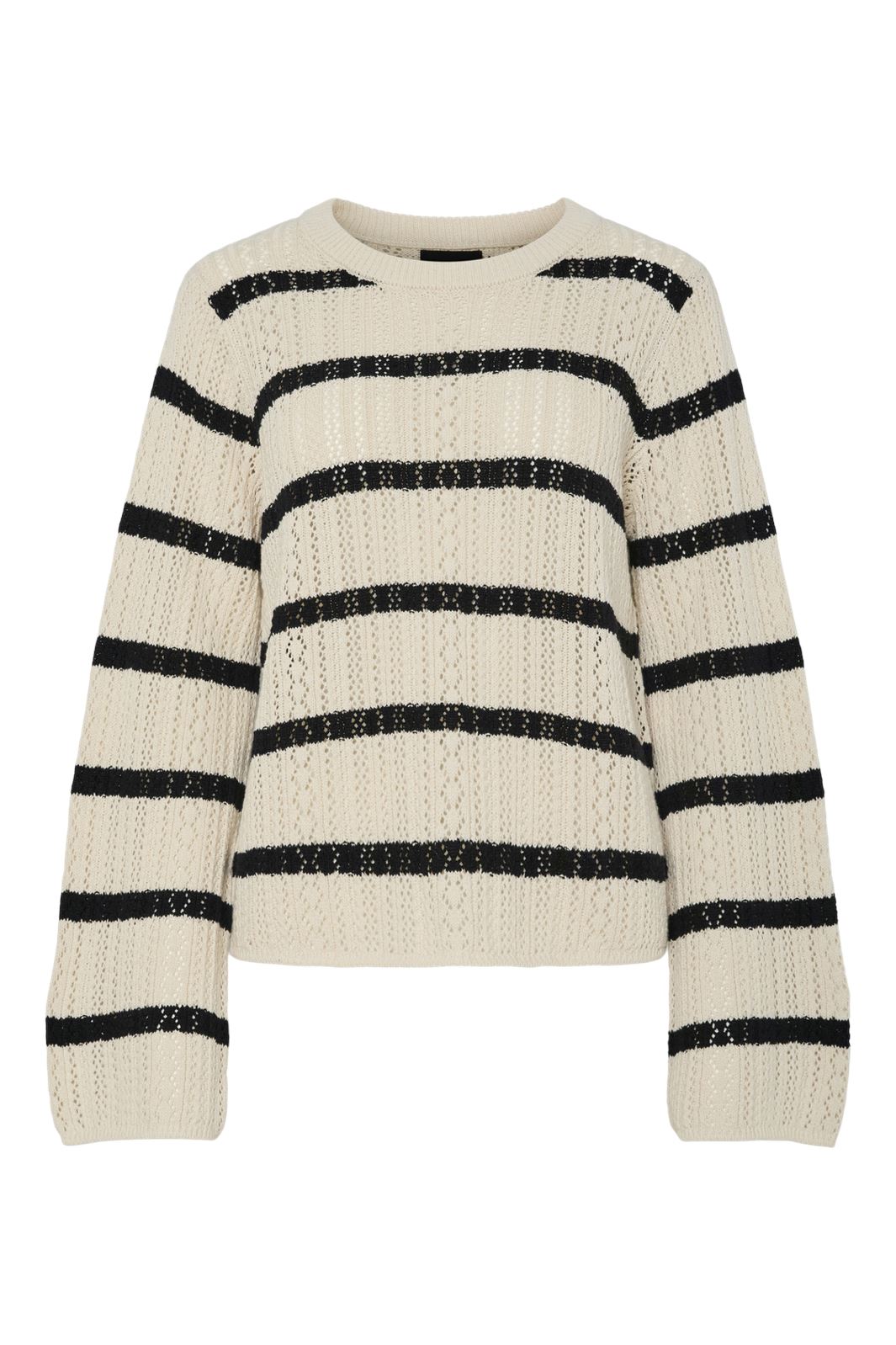 Pieces - Pcnuka Ls O-Neck Knit 17154616 - 4790694 - Birch Black