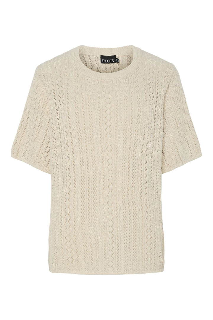 Pieces - Pcnuka Ss O-Neck Knit 17158293 - 4787089 - Birch