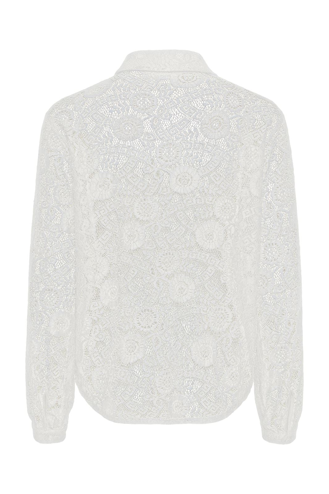 Pieces - Pcolline Ls Lace Shirt - 4634038 Cloud Dancer