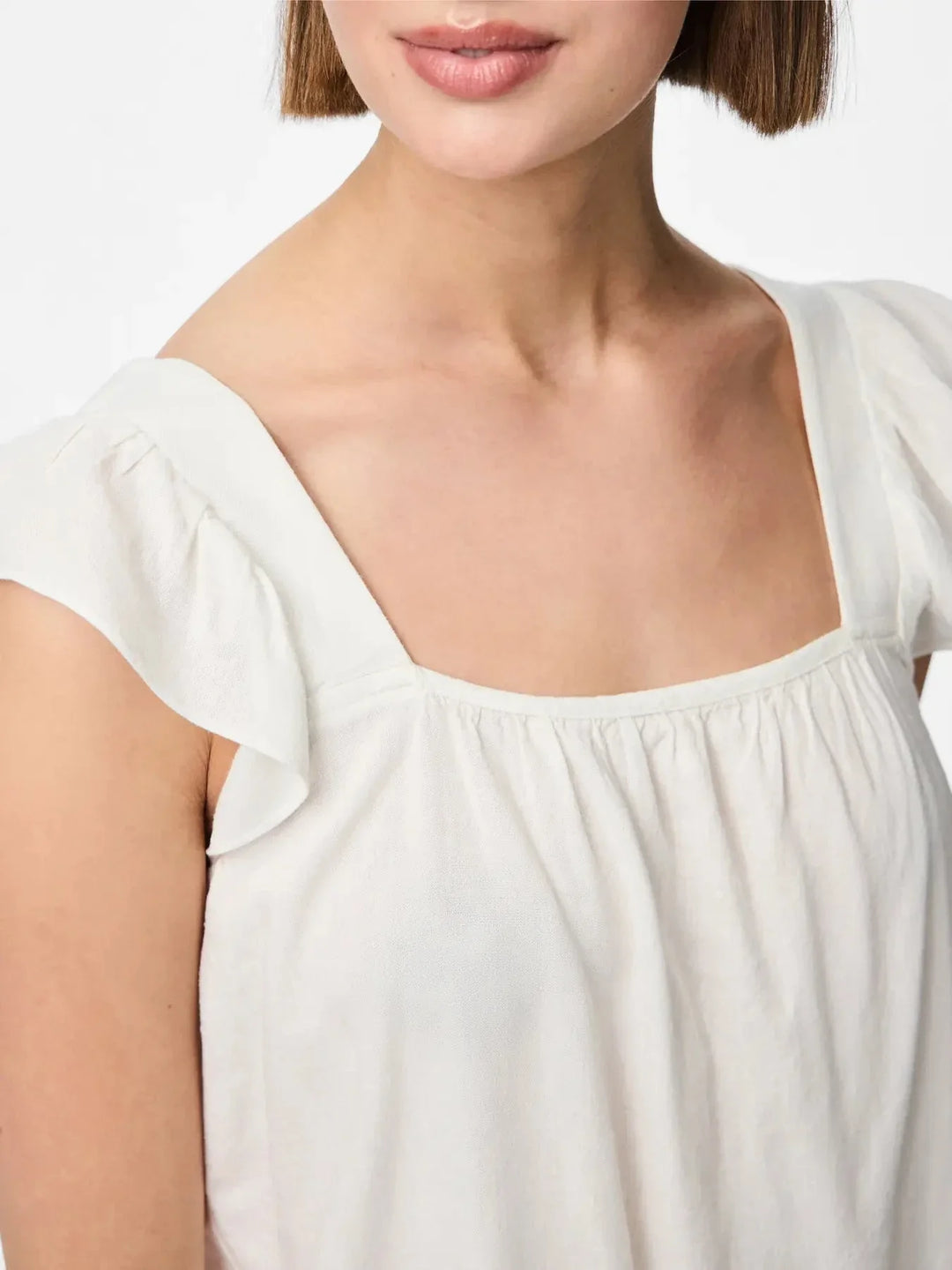 Pieces - Pcpia Sl Top - 4649004 Bright White Toppe