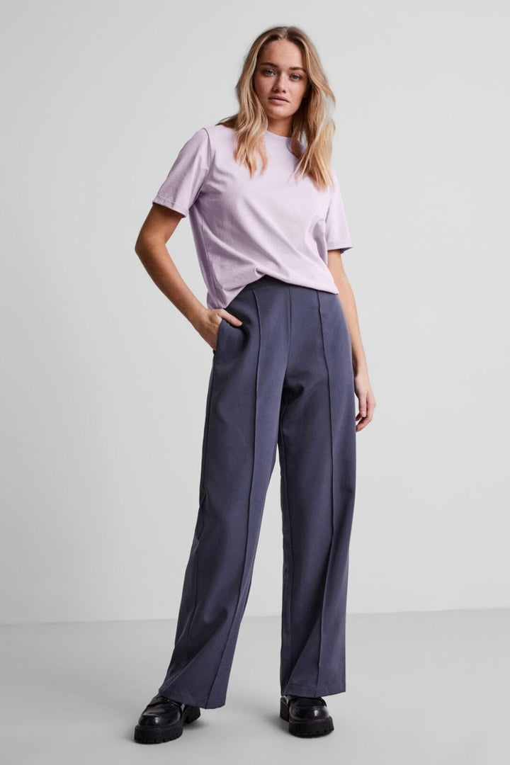 Pieces - Pcria Ss Fold Up Solid Tee - Lavendula