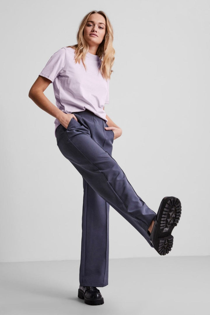 Pieces - Pcria Ss Fold Up Solid Tee - Lavendula