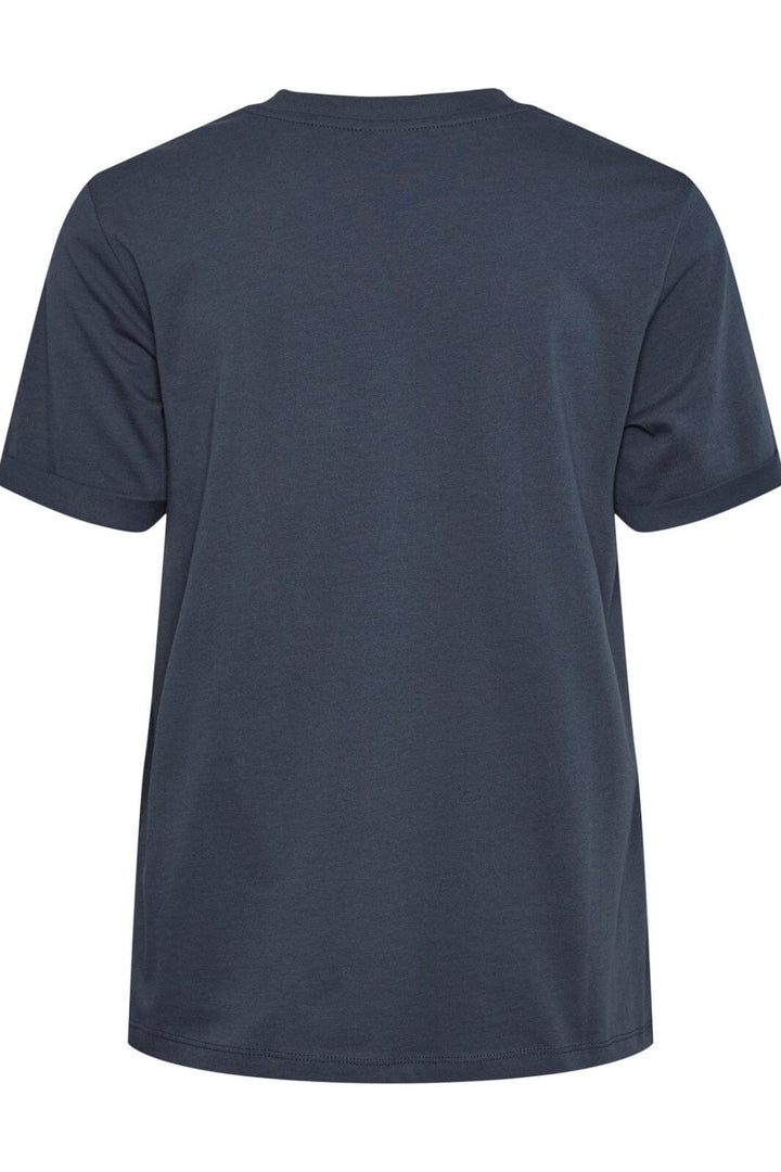 Pieces - Pcria Ss Fold Up Solid Tee - Ombre Blue T-shirts