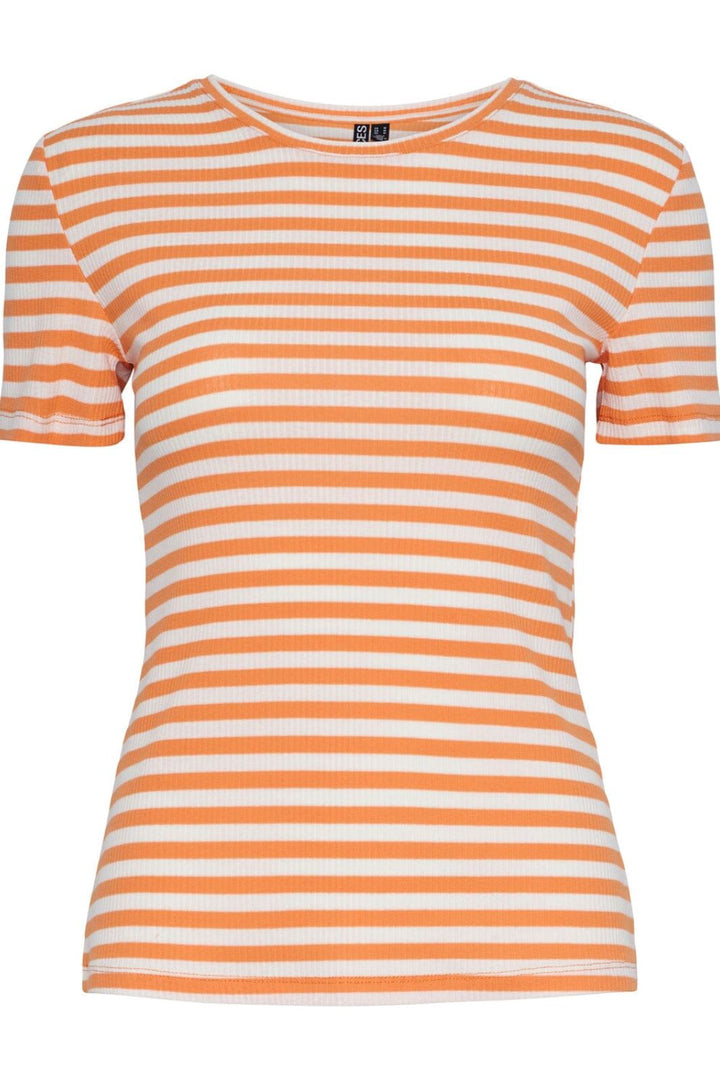 Pieces - Pcruka Ss Top - 4383233 Tangerine Cloud Dancer