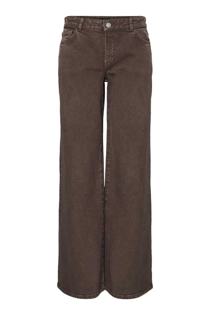 Pieces - Pcselma Lw Wide Colered Jeans - 4881355 Hot Fudge