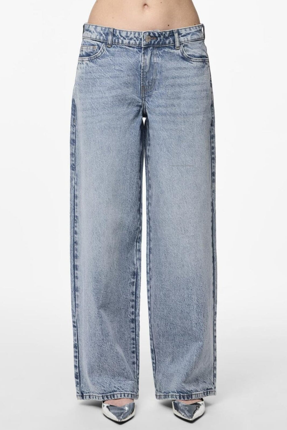 Pieces - Pcselma Lw Wide Jeans Lb - 4622362 Light Blue Denim Jeans