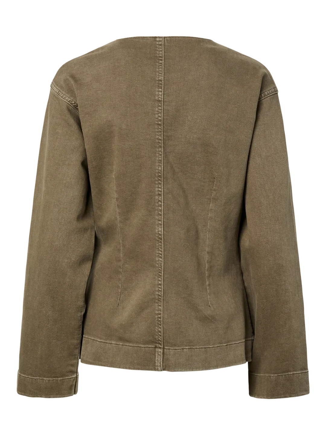 Pieces - Pcsilke Ls Col Denim Shirt - 5003563 Military Olive Skjorter