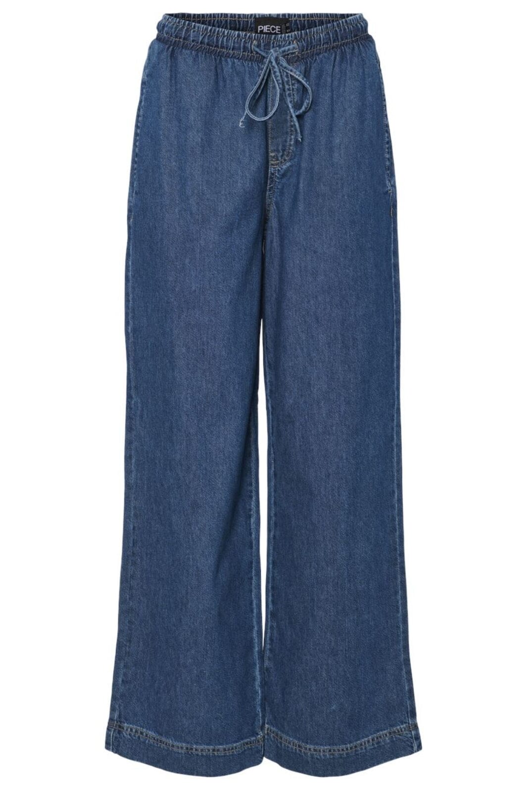 Pieces - Pctabi Pull Up Denim Pants - 4741795 Dark Blue Denim Jeans