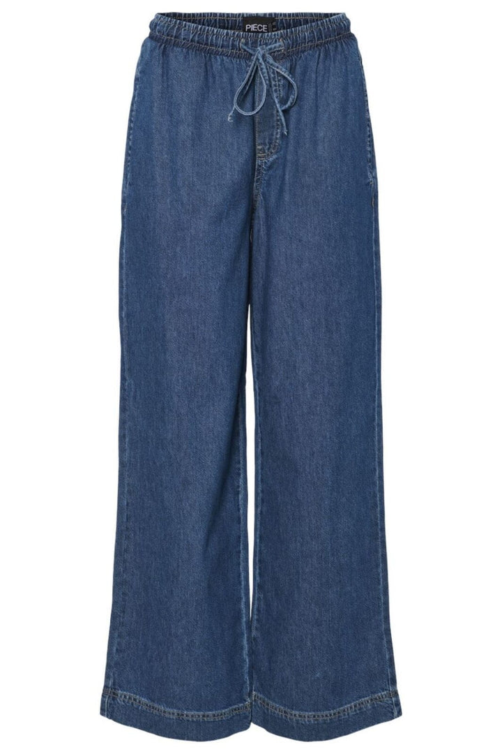 Pieces - Pctabi Pull Up Denim Pants - 4741795 Dark Blue Denim Jeans