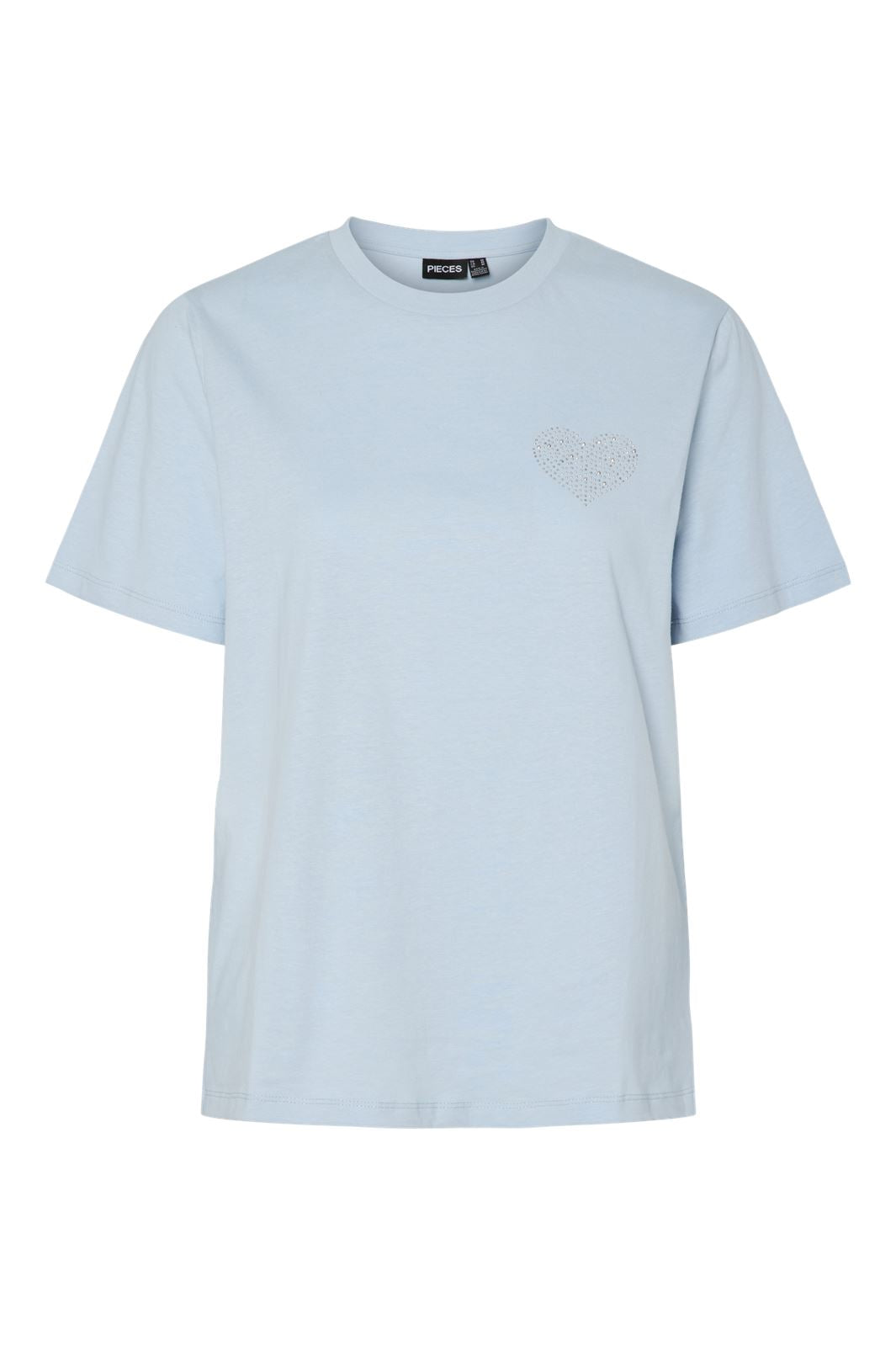 Pieces - Pctara Ss Printed T-Shirt - 4737862 Cashmere Blue Heart