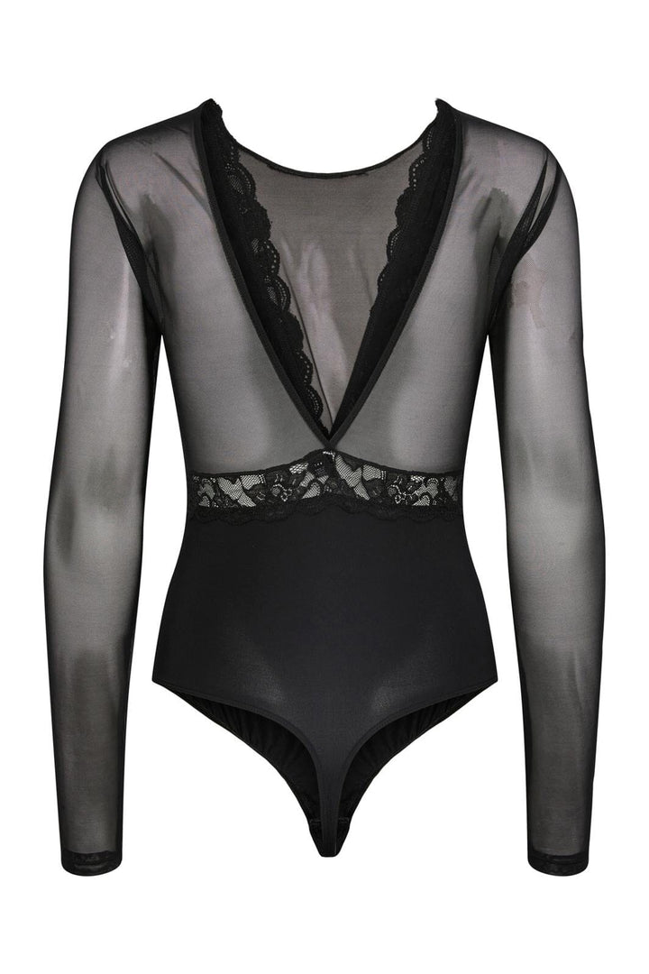 Pieces Petite - Pcsicca Ls Bodystocking Ptt - 4364498 Black