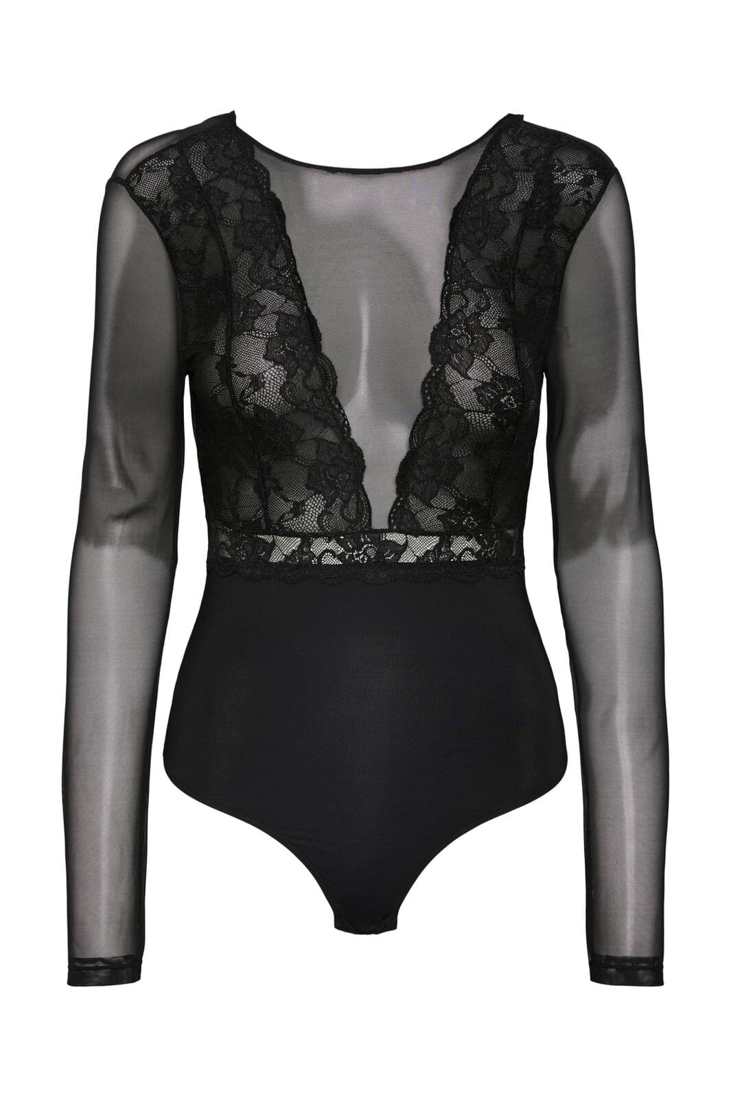 Pieces Petite - Pcsicca Ls Bodystocking Ptt - 4364498 Black