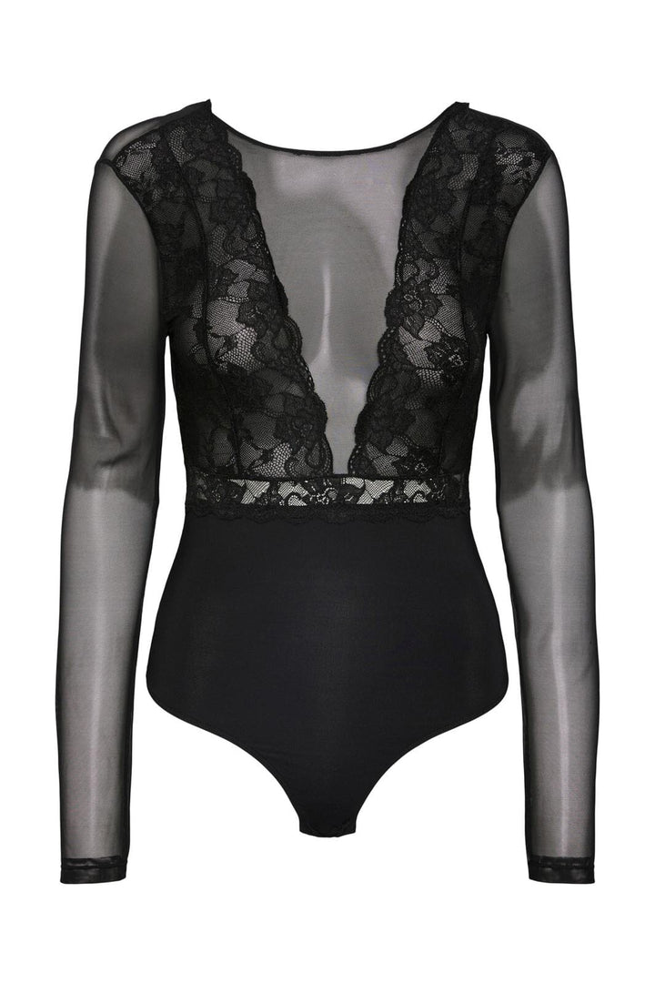 Pieces Petite - Pcsicca Ls Bodystocking Ptt - 4364498 Black