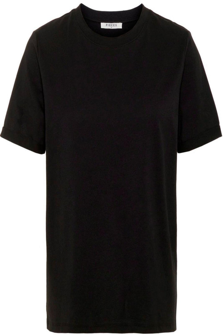 PIECES - Ria SS Fold Up Tee - Black T-shirts