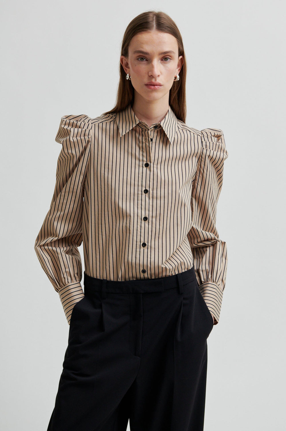 Second Female - Serina Slim Shirt 60489 - 6016 Camel Skjorter