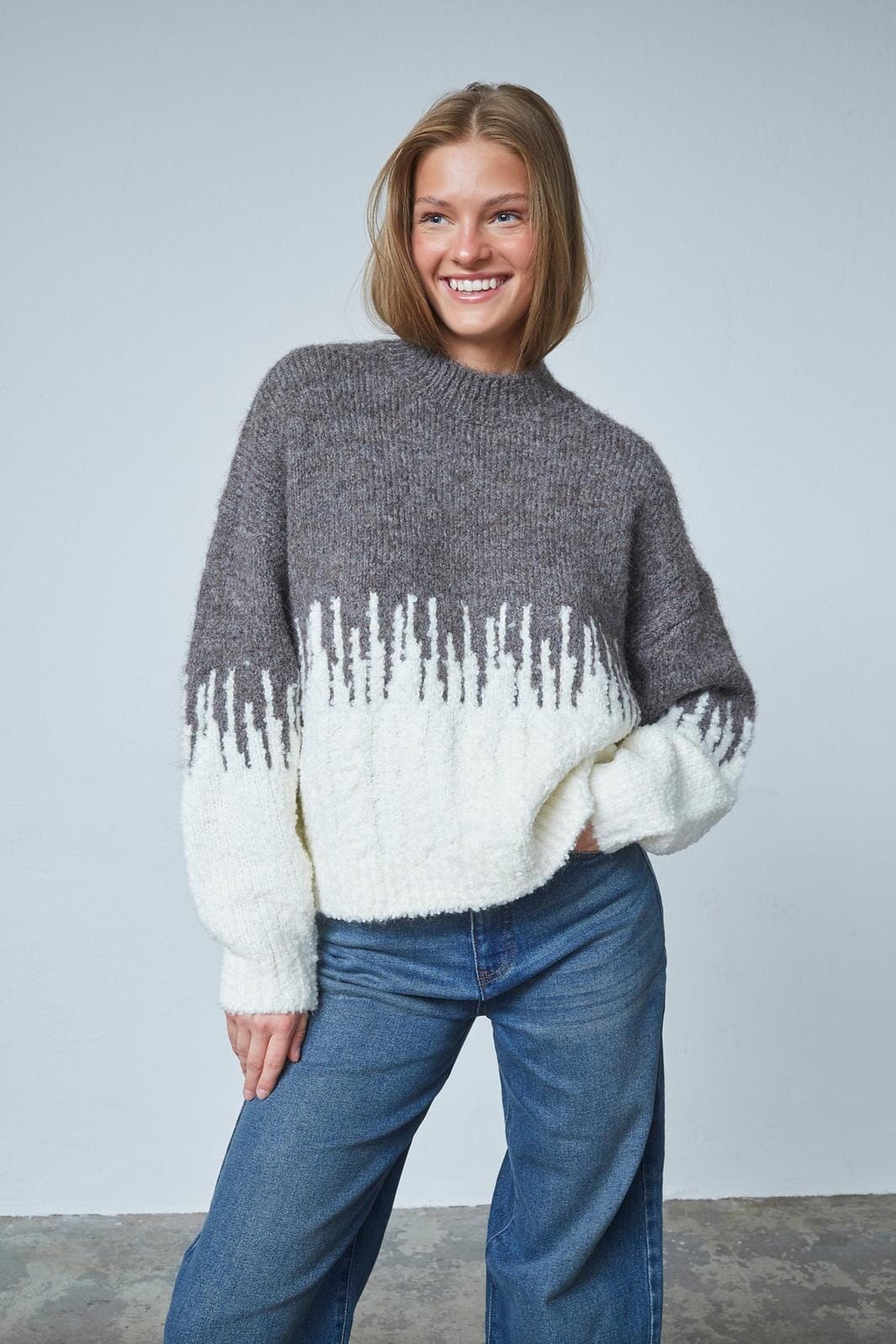 Sisters Point - Lipsa-Pu 18939 - 216 - Brown/Cream Strikbluser