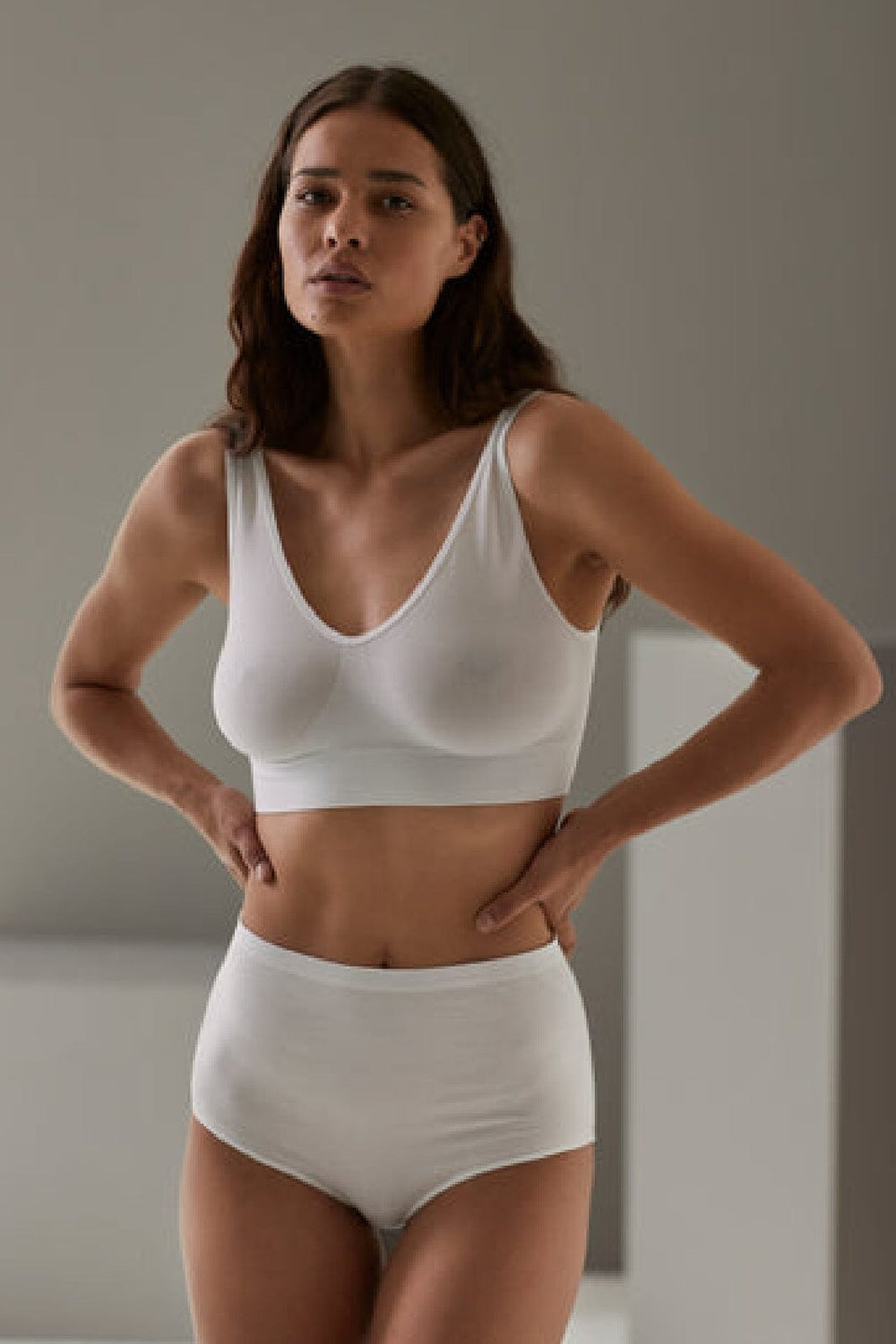 Soft basic - Haily Bra top wide strap 2 pak - white BH