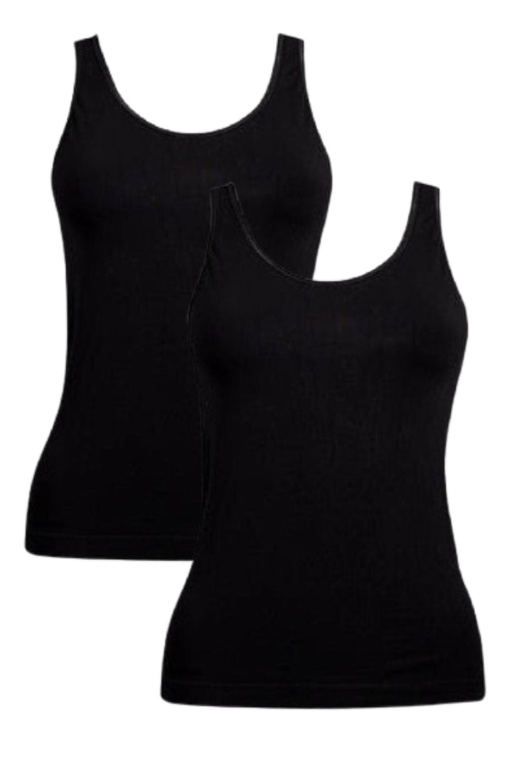 Soft basic - Haily Top wide strap 2 pak - black Undertrøjer