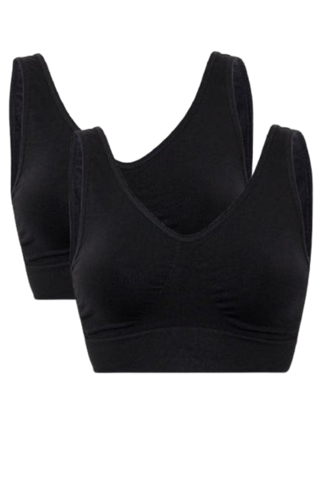 Soft basic - Soffi Bra top wide strap 2 pak - black