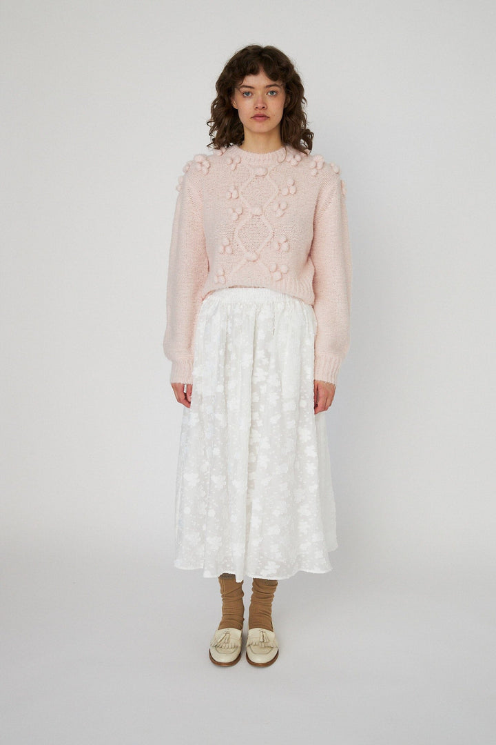 Stella Nova - Cable Knit With Bobblestw54-3294 - 558 Pale Pink Strikbluser