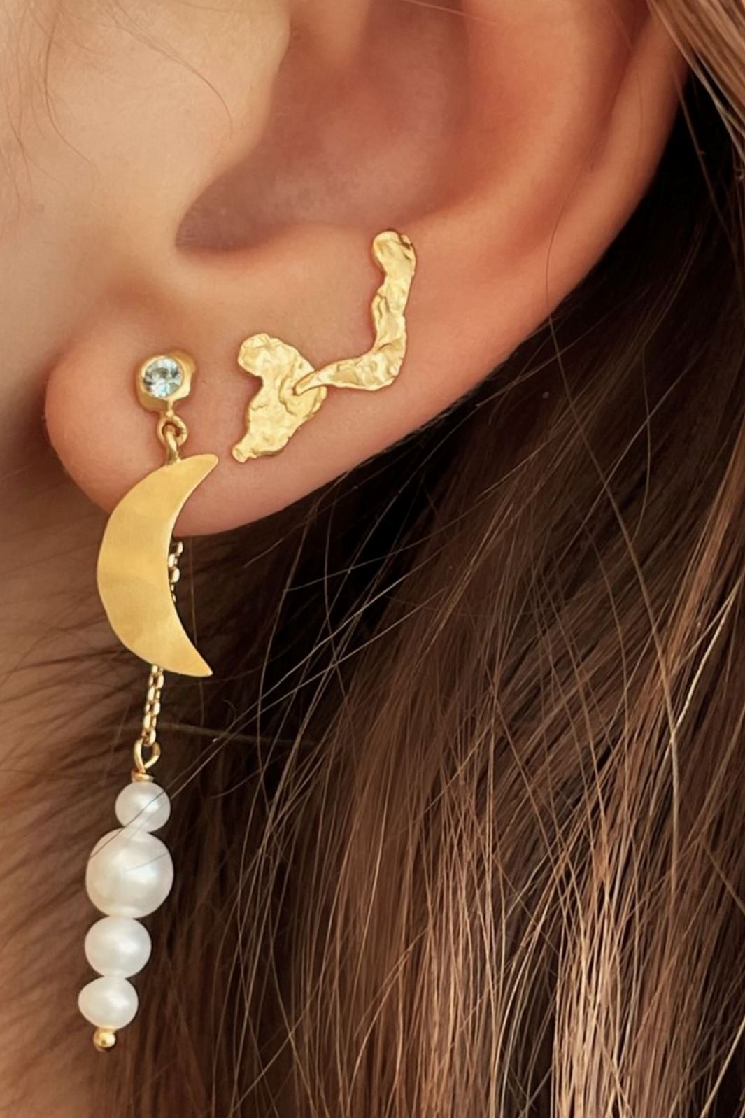 Stine A - Big dot Bella moon With Blue Lagune Stone- 1307-02