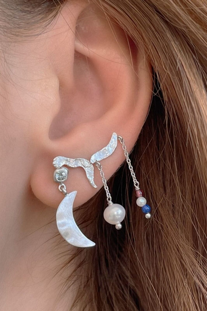 Stine A - Big Dot Bella Moon With Blue Lagune Stone - Silver - 1307-00-Blue Lagune