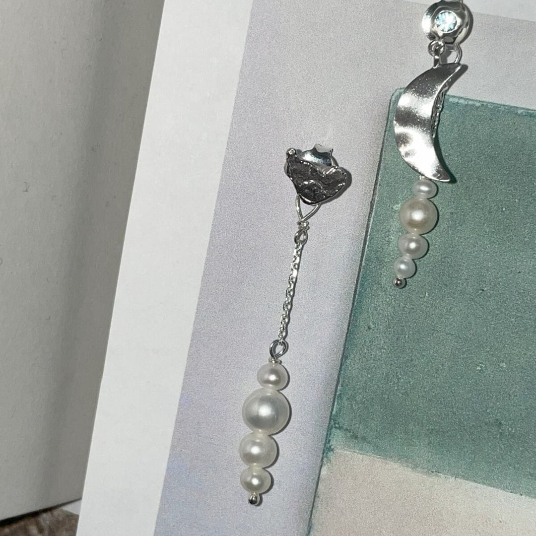 Stine A - Big Dot Bella Moon With Blue Lagune Stone - Silver - 1307-00-Blue Lagune