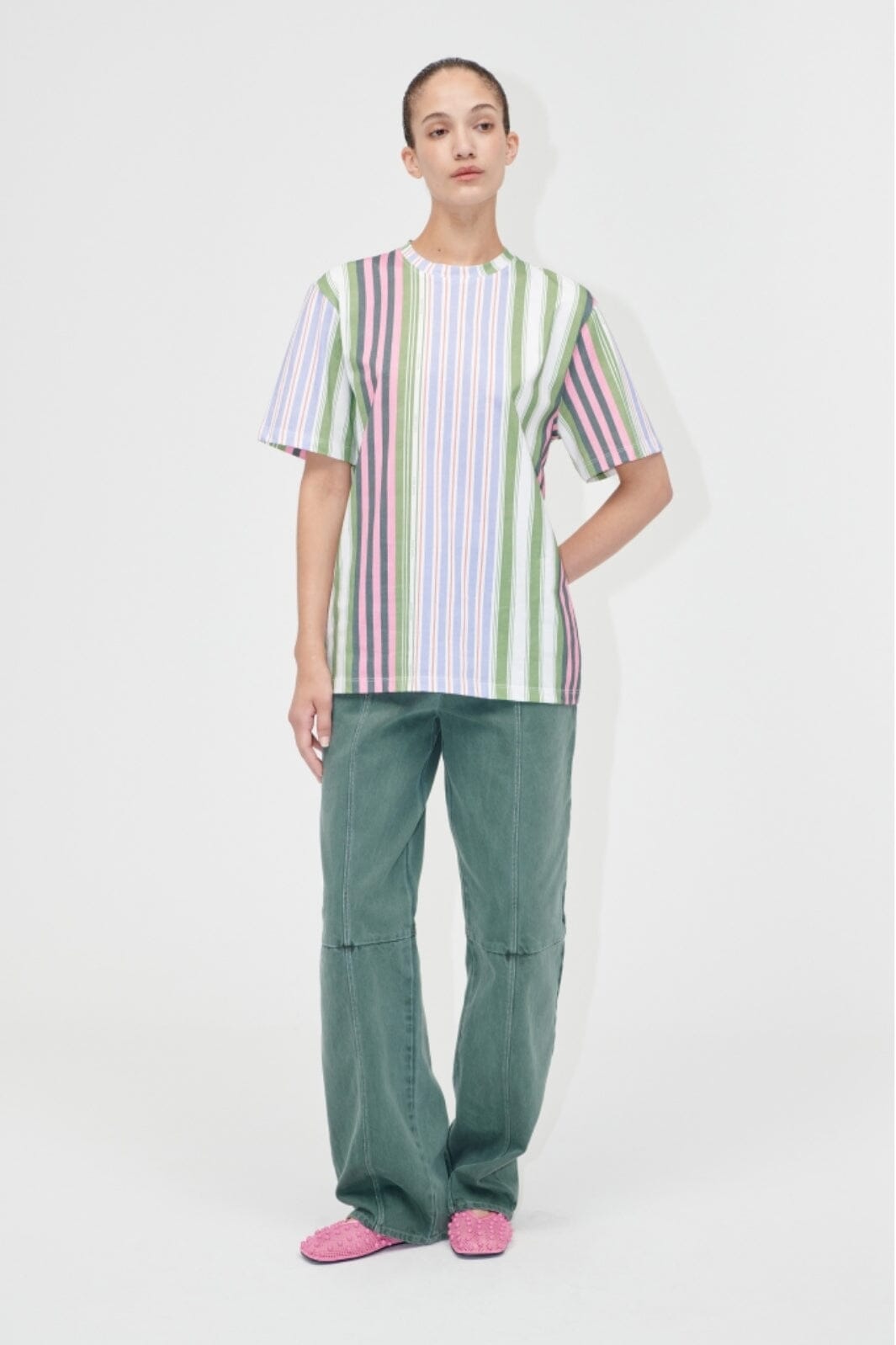 Stine Goya - 2243 Light Jersey, Short Sleeve T-shirtsg-pf25-t009-2243 - Forest Stripe