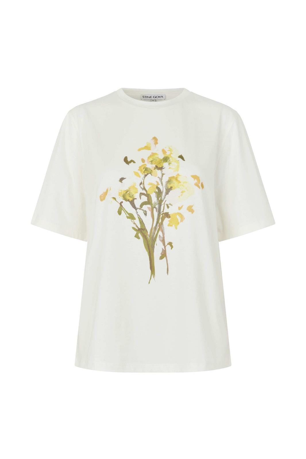 Stine Goya - 2243 Light Jersey, Short Sleeve T-shirtsg-ps26-t009-2243p - Petunia Bouquet, A Clean Slate T-shirts