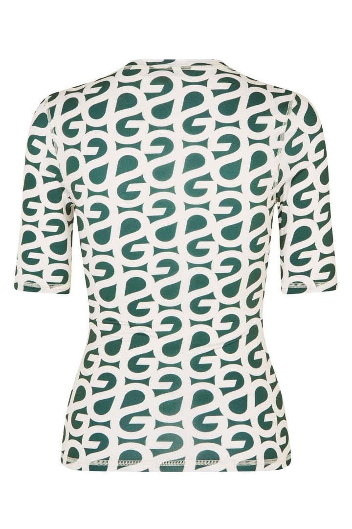 Stine Goya - 2244 Stocking Jersey, Elastic Short Sleeve T-shirtsg-pf25-t071-2244 - Forest Green Logo