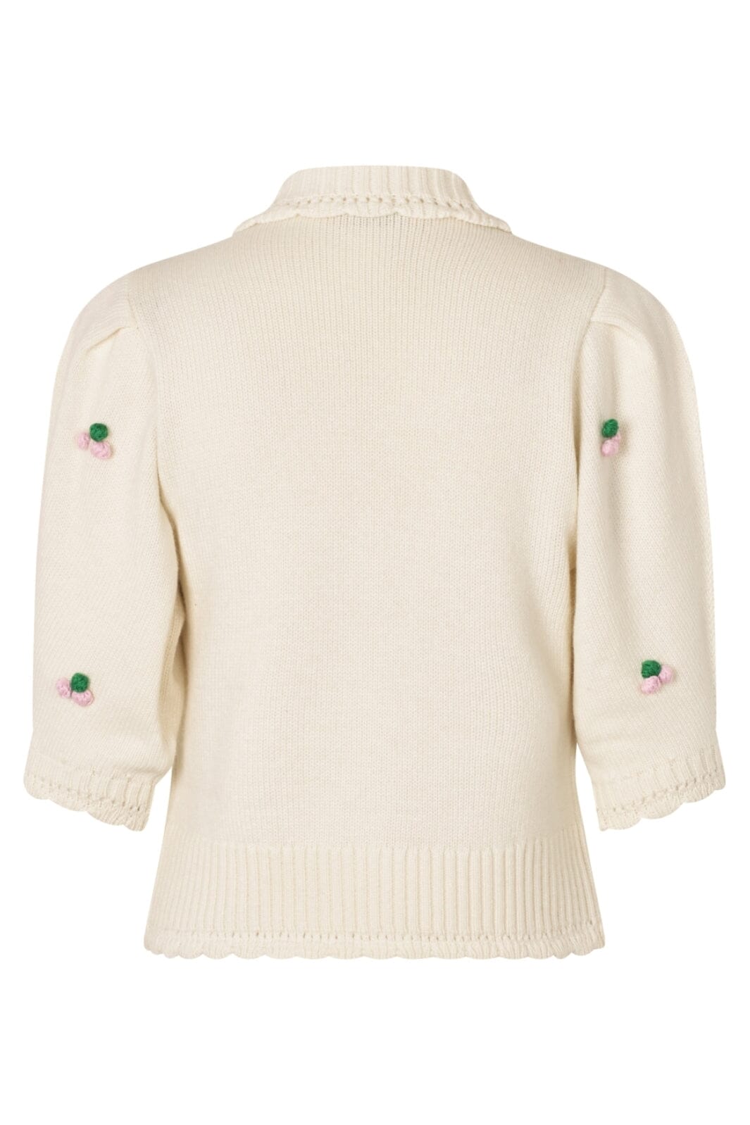 Stine Goya - 2359 Midweight Wool, Bubble Knit Polo Cardigansg-aw25-k044-2359 - Vanilla