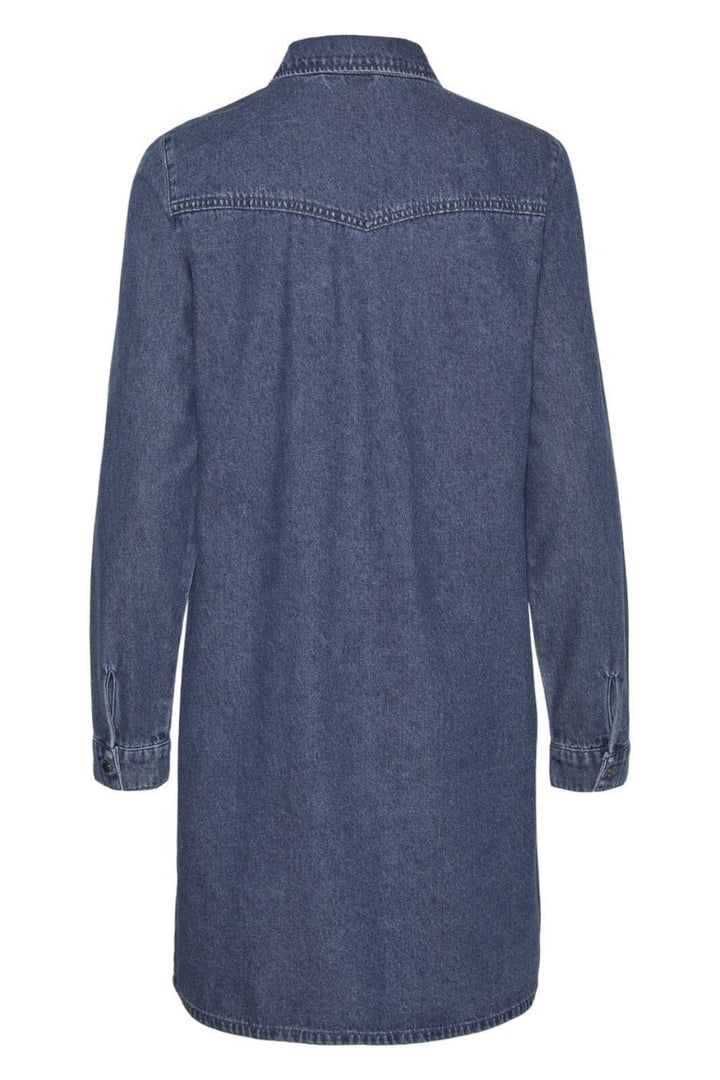 Vero Moda - Vmjennie Ls Short Denim Dress Mix - 4536351 Medium Blue Denim