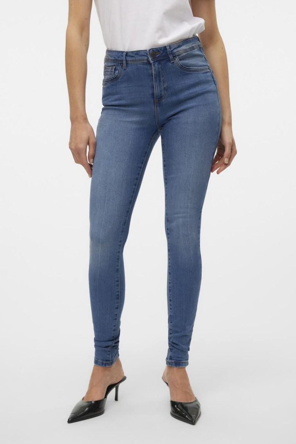 Vero Moda - Vmtanya Mr S Piping Jeans Vi349 - 3257946 Medium Blue Denim Jeans