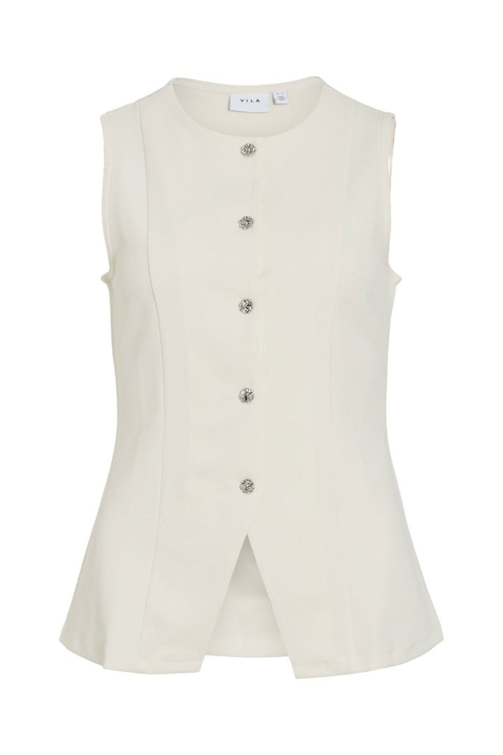 Vila - Vimerlano O-Neck S/L Vest - 4904180 Birch