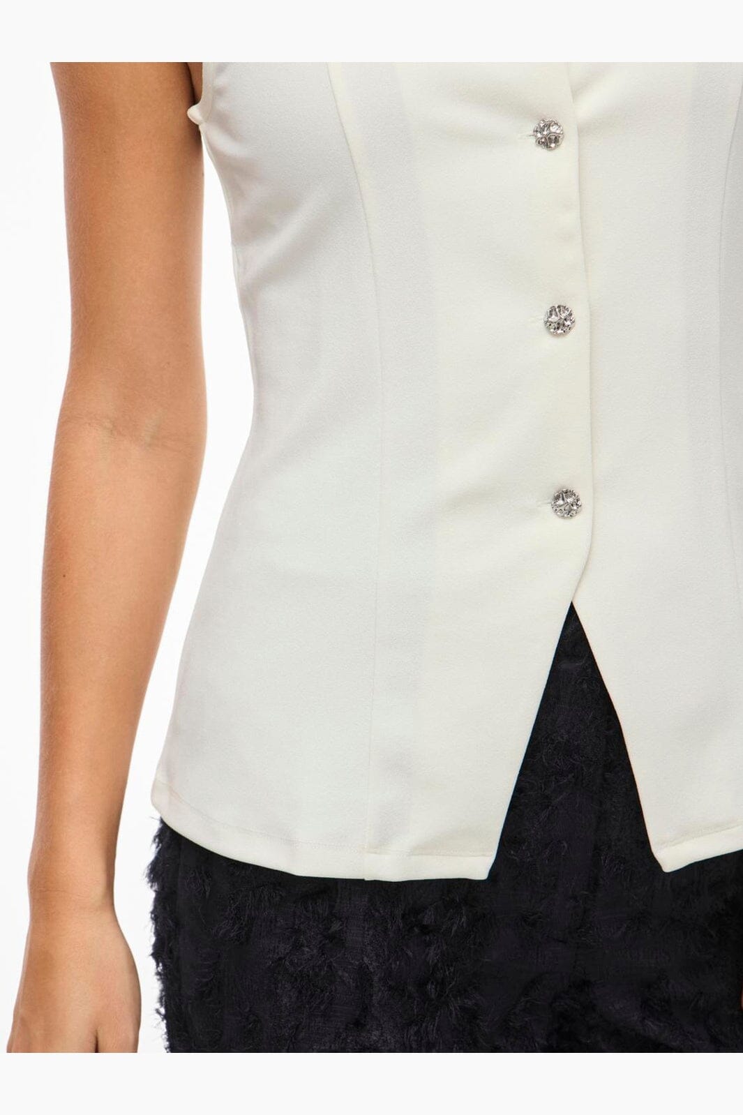 Vila - Vimerlano O-Neck S/L Vest - 4904180 Birch