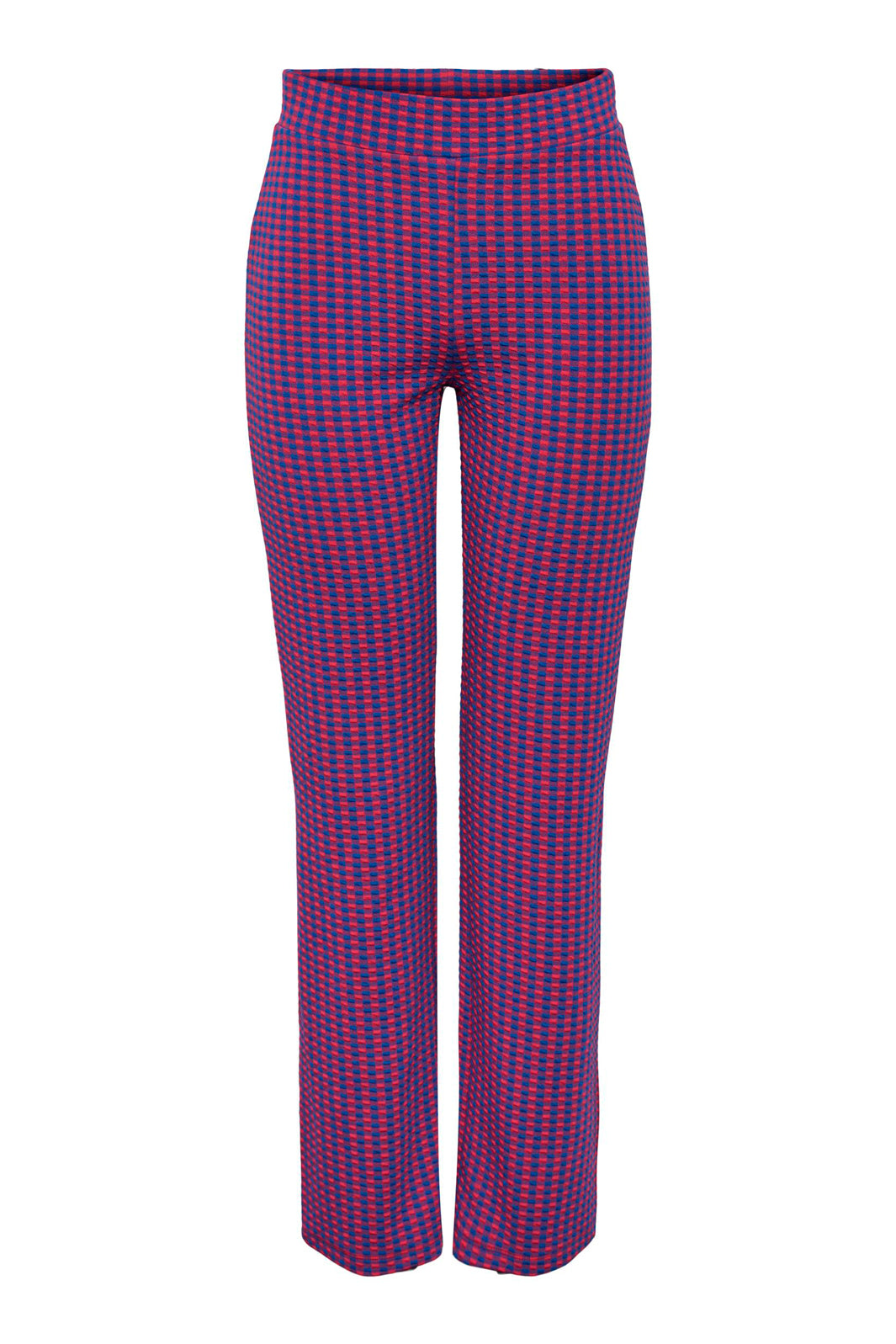 Y.A.S - Yascasualla Hw Flared Pants - Ca - Beetroot Purple - Beetroot Purple Check