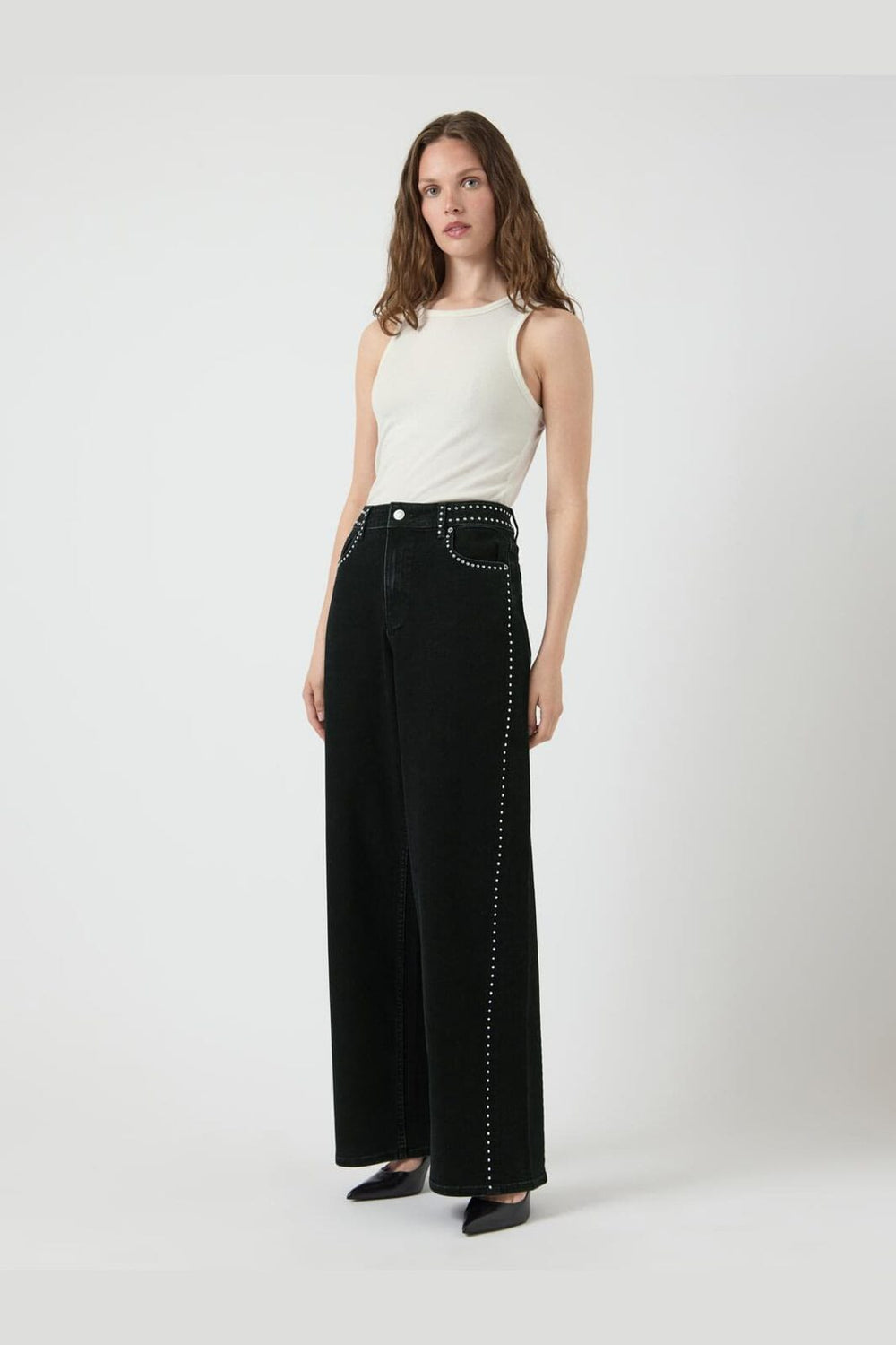 Y.A.S - Yasnoelle Studded Jeans - 4931525 Dark Grey Denim