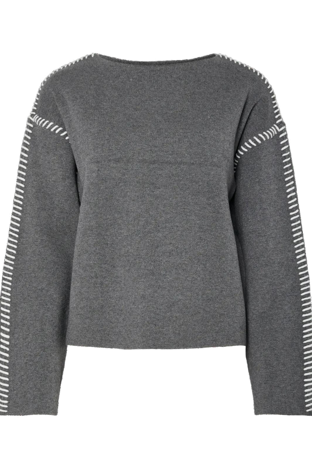 Y.A.S - Yasstitcha Ls Knit Pullover - 4841745 Medium Grey Melange Birch Stitches Strikbluser