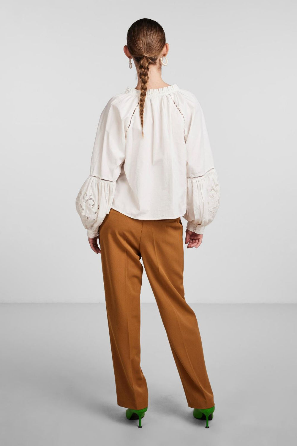 Y.A.S - Yaszimla Ls V-Neck Shirt S. - Star White Skjorter