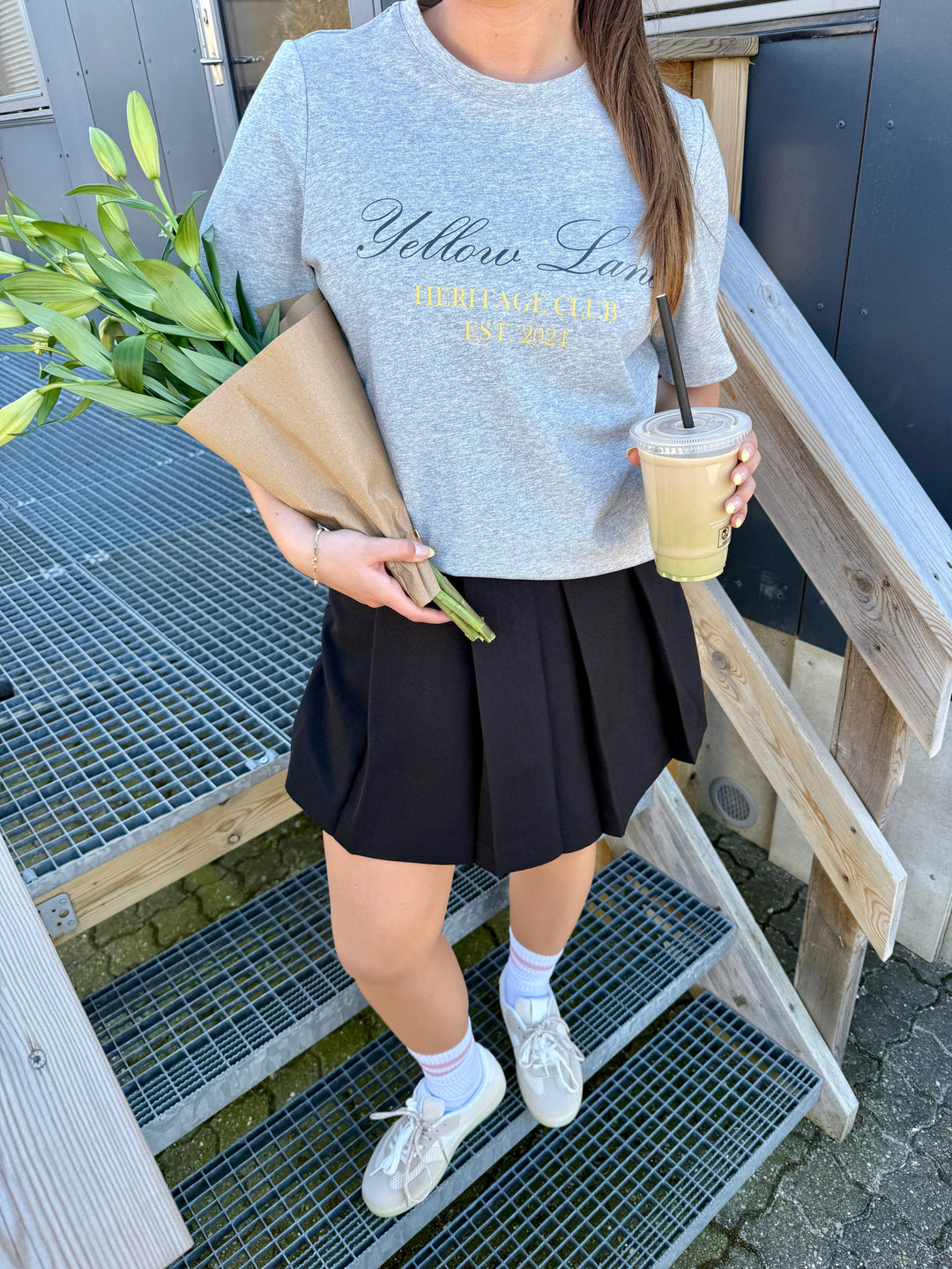 Yellow Lane - Varsity Tee 165589 - 133 - Grey Melange T-shirts