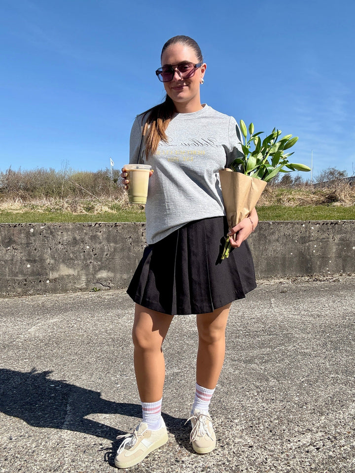 Yellow Lane - Varsity Tee 165589 - 133 - Grey Melange T-shirts