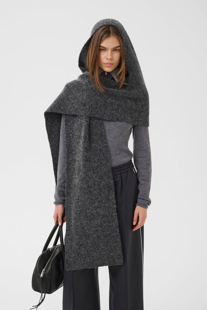 Gestuz - Gzalpha Hoodscarf 10911662 - 106286 - Charcoal Melange