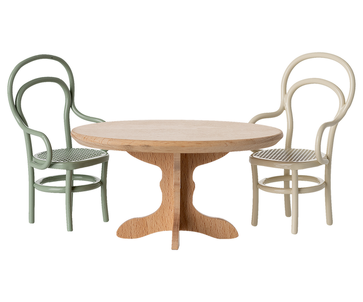 Maileg - Ovalt Spisebord, Mus - Natur - Mouse Furniture