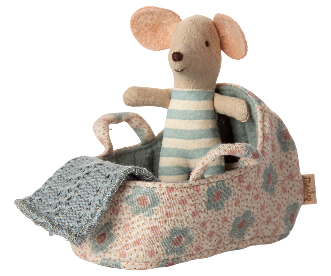 Maileg - Babylift, Baby Mus - Blå - Baby Mouse